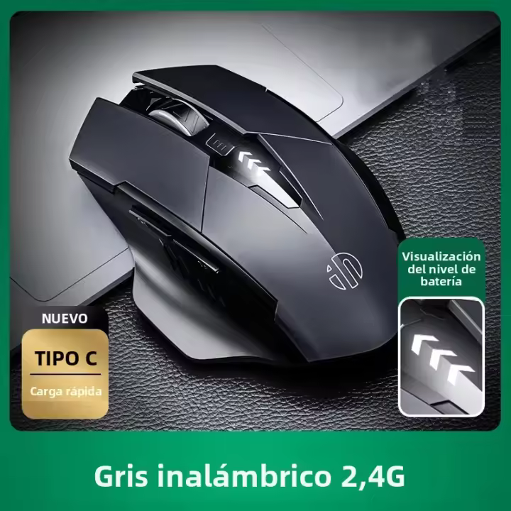Ratón Inalámbrico Recargable Bluetooth 2.4G INPHIC Para Oficina Silencioso Compatible Con PC Laptop Tablet Y Smartphone Universal - 1