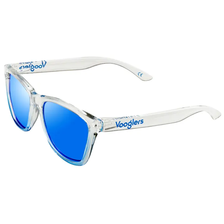 VOOGLERS - POLARIZED UNIQUE Formentera Beach Gafas de Sol Polarizadas Para Hombre y Mujer Unisex, UV400, Cristales Lentes de Espejo Azules, Moda / Verano, Montura Bicolor Azul / Transparente - 1