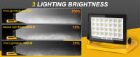 Luz De Trabajo Portátil 60W 5400LM Con Soporte Plegable Y Luz LED Super Brillante 112LEDs Magnética Rotatable Para Sitio De Trabajo Al Aire Libre Pesca - details 3