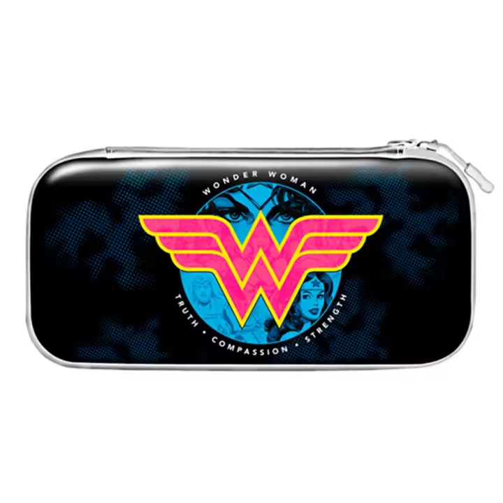 FUNDA DE TRANSPORTE WONDER WOMAN NEGRO NACON Nintendo Switch - Switch Oled - Nueva a estrenar - Nacon - Bolsa para Switch DC - 1