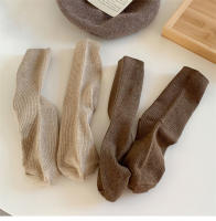 Calcetines De Mujer Estilo Retro Breves De Color Sólido Casual Transpirables Para Otoño E Invierno Suaves Y Cómodos - details 10