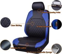 Gama completa de asientos de automóviles de imitación de vinilo de lujo Pu de lujo de gm, compatibles con airbags, transpirables, adecuados para automóviles, camiones, SUV - details 3