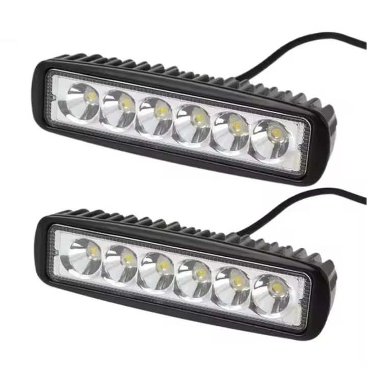 Luz LED de trabajo para motorteta, Coco DE ALTO Brillo para Automóvil, camión, conducción, Faros antiniebla, lámpara de conducción DRL, 12V, 18W, 6 LEDs - 1