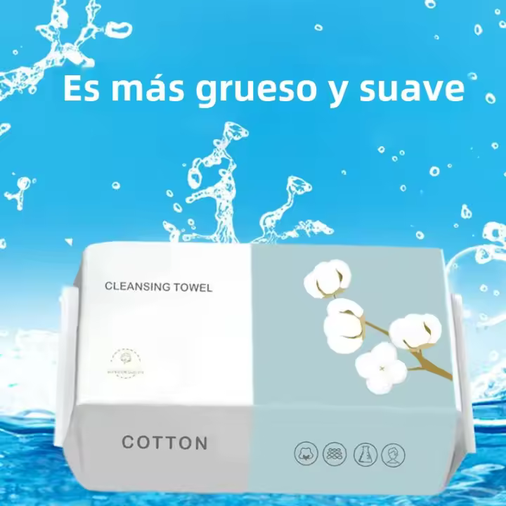 100 UNIDS Toallas De Rostro Desechables Naturales Para Viajes Limpieza Facial Removal De Maquillaje De Poliéster Y Algodón No Tejido Rectangular - 1