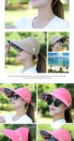 Sombrero De Visera Con Decoración De Flores Y Perlas Para Mujeres Y Niñas Protección UV Plegable Estilo Trendy Para Actividades Al Aire Libre En Verano - details 2