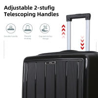 S7 STAR Juego 3pcs Cabina PP de Viaje, Maleta Resistente Rígida 20+24+28 pulgadas. Equipaje Elegante Ligero de Moda, Pack 3 Piezas Cabina con 4 Ruedas Giratorias Multidireccionales 360° Asa Telescópica - details 1