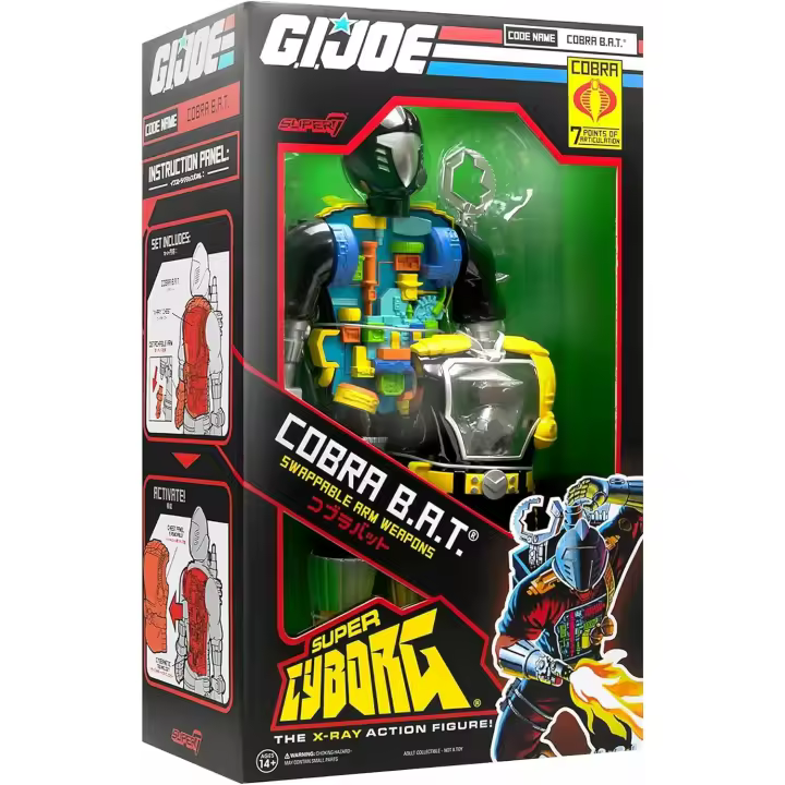 G.I. JOE FIGURA COBRA B.A.T. SUPER CYBORG THE X-RAY ACTION FIGURE REACTION SUPER - 1