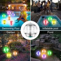 Luces para Piscina, 2 piezas 7 Colores que Cambian Luces Solares flotantes para Piscina, Luces Solares impermeables para Acuario, bañera, Estanque, Jardín, swimming pool, decoración de Estanque, Blanco Tamaño: 8*8cm - details 0