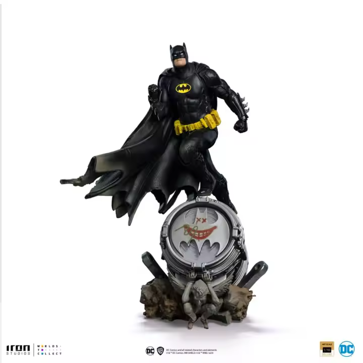 Dc comics estatua 1/10 bds art scale batman deluxe (black version exclusive) heo eu exclusive 30 cm - 1