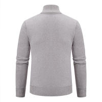 Chaqueta De Punto Para Hombre 2023 Cuello Erguido Gruesa Y Cálida Cardigan Suéter Casual Abierta Por Cremallera Manga Larga - details 3