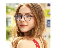 Gafas De Computadora Unisex Ultraligera De Acrílico Bloqueo De Luz Azul Estilo Óptico Moda Pantalla Circular Polímero De Carbono - details 0