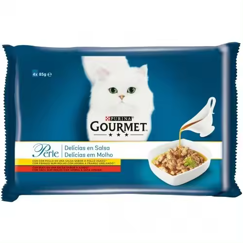 GOURMET PERLE Delicias en Salsa Pollo Buey (4x85g) - 1