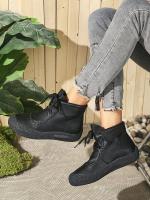 SP Nuevas Botas individuales de otoño Y invierno para Mujer, hecho a mano, estilo retro, casual, de Suela Gruesa, comodas, Con Cordones y Suela suave. - details 28