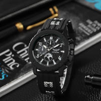 Reloj De Cuarzo Para Hombre Moda Con Correa De Silicona Deportivo Casual Regalo Ideal Para Exteriores Sin Resistencia Al Agua - details 6