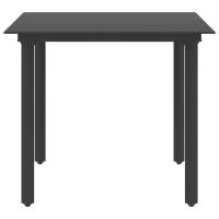 vidaXL Mesa de comedor de jardín acero y vidrio negro 80x80x74 cm - details 1