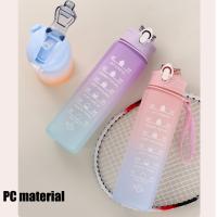 Botella De Deporte De Agua Con Pajita Y Tapa Pop-Up Gradiente De Colores 900ML Plástico Portátil Para Exteriores Y Aire Libre - details 7