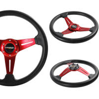 Volante De Simulación De Carreras 350mm/14 Pulgadas Universal De Aluminio Y Cuero PU Para Juegos De Carreras - details 3
