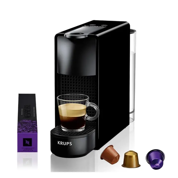 KRUPS NESPRESSO ESSENZA XN1108 Cafetera de cápsulas, Mini de color Piano Negro, de 0.6 L., presión de 19 bares, con una potencia de 1200-1310  W. - 1