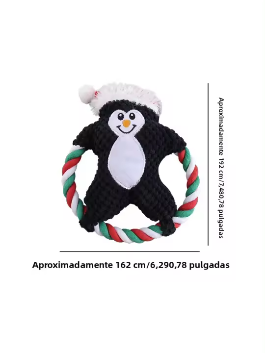 Juguetes De Peluche Para Perros De Algodón Y Cordel Interactivos De La Colección Navideña Ayudan a Masticar Y Ladrar - 1