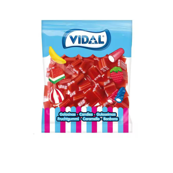 Vidal Golosinas. Ladrillos Rellenos Fresa. Bolsa de 1,5kg - 1