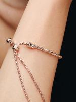 Pandora-Deslizante Pulsera with Cadena with Tachuelas-Baño de Gold Rose de 14K - details 0