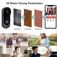 Timbre De Puerta Inteligente Tuya Hogar Inteligente Impermeable Con Visión Nocturna Cámara De Vigilancia HD 2.4G WIFI Intercomunicador Sin Cable Con Voz - details 1