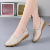 Zapatos De Cuero Genuino Para Mujer Blancos Loafers Estilo Clásico Verano Zapatos De Enfermera Plana De Cuero Para Adultos Casual - details 4