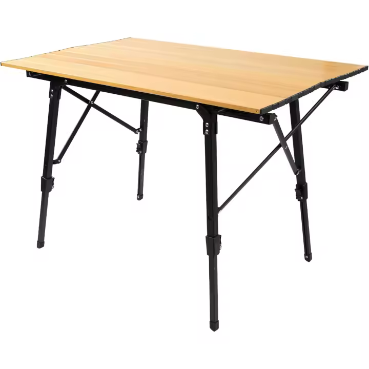 Mesa Regulable en Altura para Camping Estilo Glamping, mesas Plegables Acampada portátiles, Medidas 90 x 57 x 46/40 cm, de Aluminio - 1