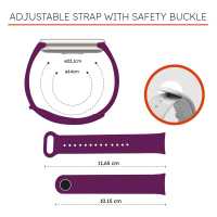 Ociodual Correa de Recambio Compatible con Xiaomi Mi Band 9 y Mi Band 8, de color Purpura, Repuesto de Silicona Suave Flexible Sport Goma Transpirable - details 6