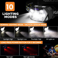 Lámpara Frontal LED De 9 Luces Fuertes Recargable Por USB Con Sensor De Movimiento Luz Portátil Para Pesca Camping Actividades Al Aire Libre - details 14