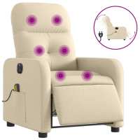 vidaXL Sillón reclinable de masaje eléctrico tela Gris claro, Gris oscuro, Negro Sillon Dormitorio Sillon Comodos Silla Relax Sillón Sofá - details 6