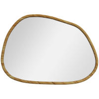 HOMCOM Espejo de Pared Decorativo 70x50 cm Espejo de Baño con Forma Irregular y Marco de Madera para Salón Entrada Pasillo Horizontal o Vertical Natural - details 0