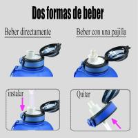 Botella de Agua Deportiva, 1.8L/63 OZ, a Prueba de Fugas, sin BPA, con Marcador de Tiempo, Reutilizable para Atletismo, Ciclismo, Gimnasio, Oficina, Viajes al Aire Libre (Degradado_Azul) - details 2