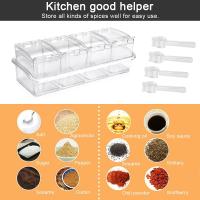 Caja de condimentos transparente de 4 piezas, juego de caja de condimentos de acrílico, receta de almacenamiento de condimentos - details 1