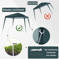 Carpa plegable para Fiestas de 2,4x2,4 m with Protección UV, plegable y portátil, incluye Bolsa de Transporte para Jardín y balcón, Maple Green - details 2