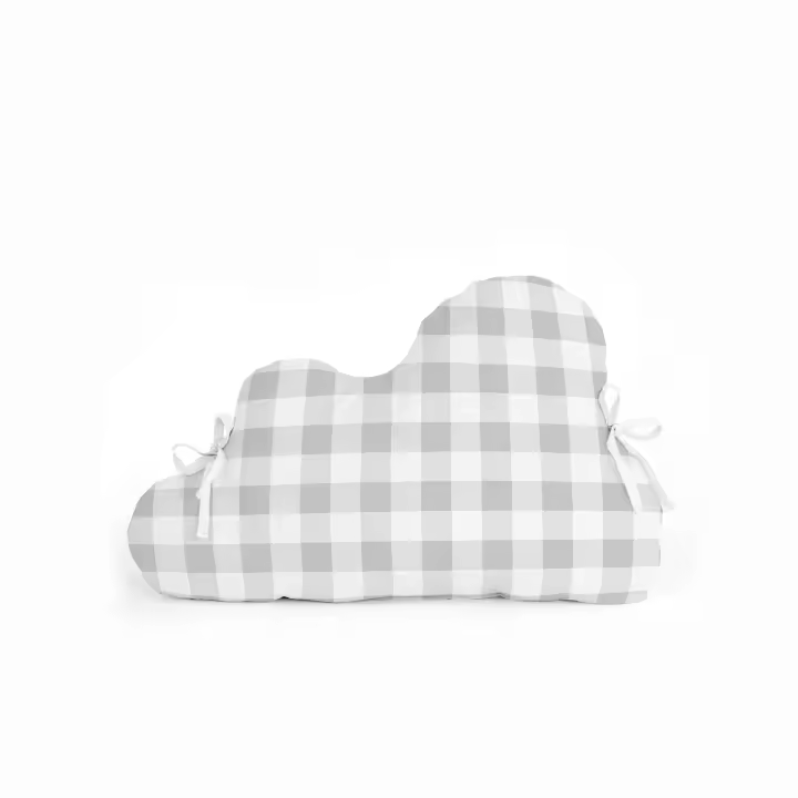 Happyfriday- Vichy Chichonera forma 60x40 cm Gris, Protectores de cuna 100% Algodón, calidad de 150 hilos, Fabricado en España - 1