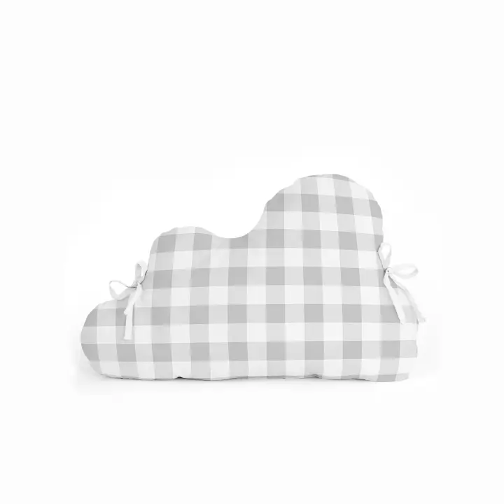 Happyfriday- Vichy Chichonera forma 60x40 cm Gris, Protectores de cuna 100% Algodón, calidad de 150 hilos, Fabricado en España - 1