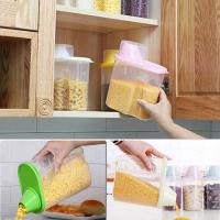 Caja De Almacenamiento Para Cereal Transparente Dispensador De Alimentos Plástico Ecológico Para Harina Frutas Secas Y Aperitivos Uso En La Cocina - details 5