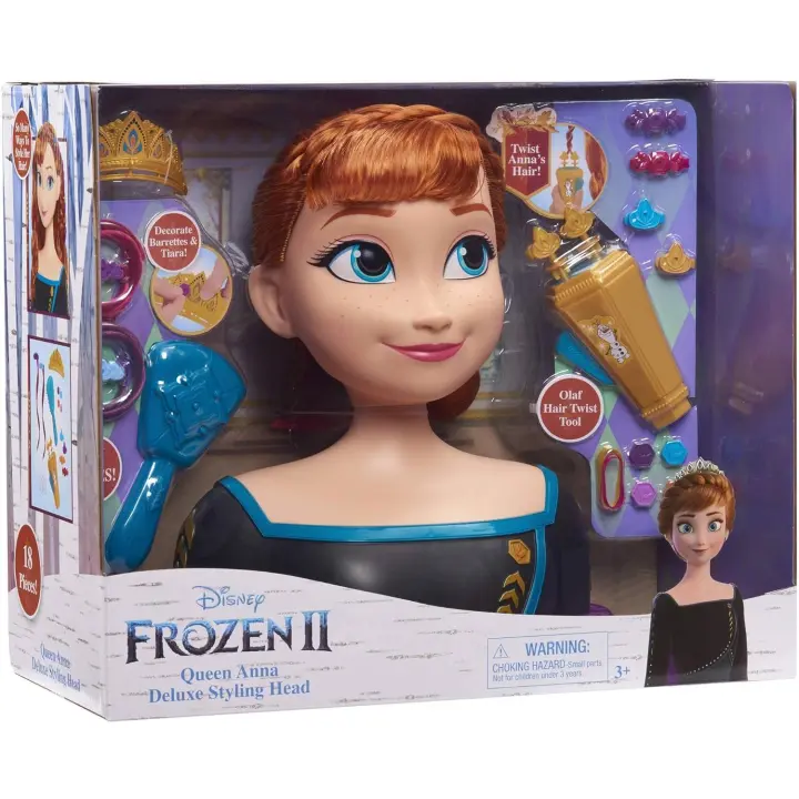 Busto Anna de Frozen Deluxe. Para peinar y maquillar con 18 accesorios incluidos (Famosa FRND7000) - 1