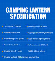 Lámpara De Camping LED Portátil Con Luz Colgante Y Energía Por Manivela Para Exteriores Emergencias Senderismo Iluminación - details 7