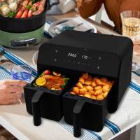 Horno Eléctrico Doble Cajón + Freidora de Aire Inteligente, 1500W Multifuncional para Cocina, Combinado para Hornear/Asar/Cocinar al Vapor/Papas Fritas/Carne, Todo en 1, Hogar - details 8