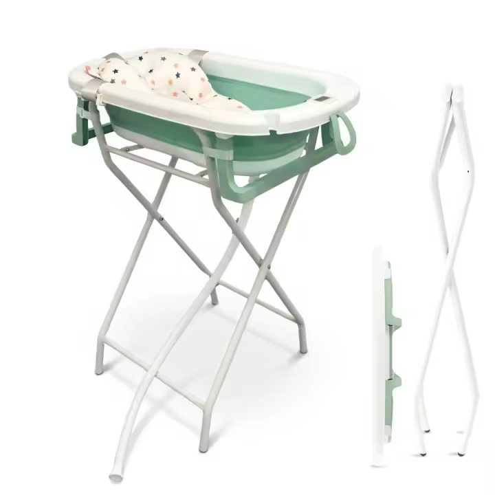 BATHBY Bañera Bebé con Cojín, Termómetro y Soporte Plegable | Ligera, Segura y Compacta para Recién Nacidos - 1
