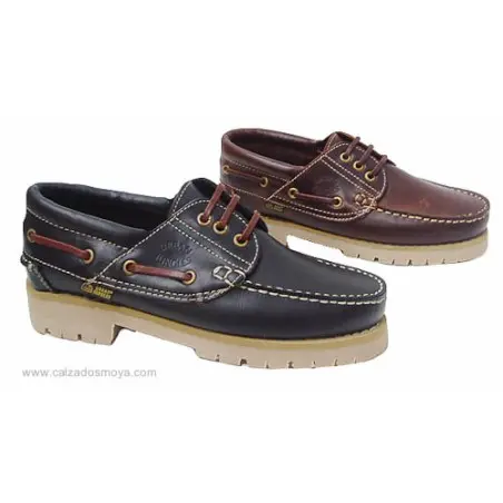 Urban Jungles Náutico Estilo Timberland Piel Negro-Rojizo  Referencia: 3000 Negro URBAN JUNGLES Náutico clásico de piel Negro-Rojizo estilo timberland , fabricado con los mejores materiales y cosido a mano hace que sea confortable y duradero - 1