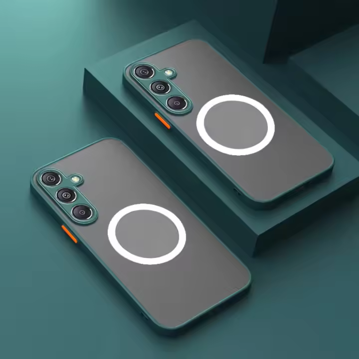 Funda Magnética Para Samsung Galaxy A55 5G A35 A25 A15 A54 A53 A52 A34 A14 A32 A13 A51 Resistente Al Choque Armadura Teléfono Cubierta Mate Suave Transparente - 1