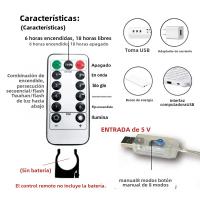 Luces De Cortina LED Con Control Remoto Y Enchufe USB 8 Modos Para Decoración De Hogar Pared Ventana Jardín Fiesta Boda Navidad - details 17