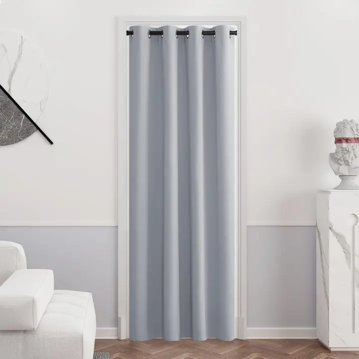 PONY DANCE Light Beige Short Eyelet Curtain - Thermal Insulated & Room Darkening Window Treatment Curtain & Drape for Boy's Bedroom/Living Room, 1 Panel, 52" Width by 45" Depth - 1