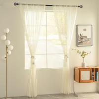 Cortinas De Yarn Blanco Sólido Para Ventanas De Sala De Estar Cocina Modernas Cortinas De Tulle Voile Para Decoración De Hogar Y Oficina - details 9