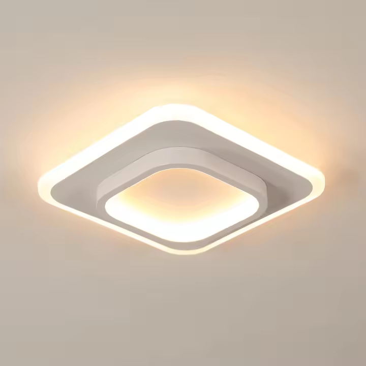 Luz De Techo LED Cuadrada 21W Para Baño Sala De Estar Dormitorio Cocina Pasillo Luz De Techo 3000K Monitoreo Diario Montaje En Superficie - 1