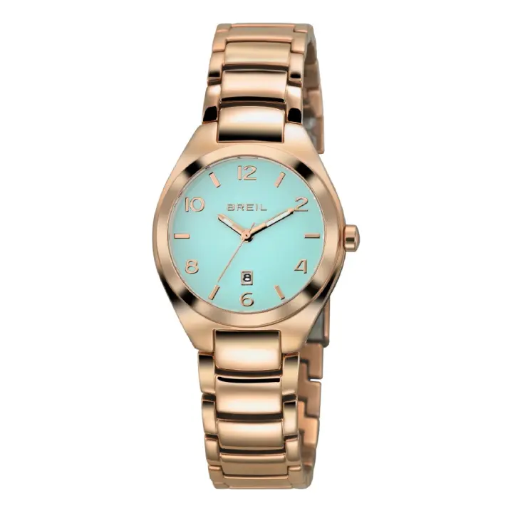 RELOJ DE MUJER BREIL PRECIOSO MONO-COLOR Esfera VERDE Movimiento TIME ONLY - 3 CUARZOS LANCHE y PULSERA DE ACERO COLOR PLATA TW1374 - 1