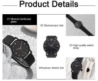 Reloj De Cuarzo Para Mujer 2PCS Set Negro Lujo Con Rhinestone Y Cristal Reloj De Pulsera De Moda Casual Con Cierre De Pulsera Material De La Correa De Silicona Y Caso Redondo - details 2
